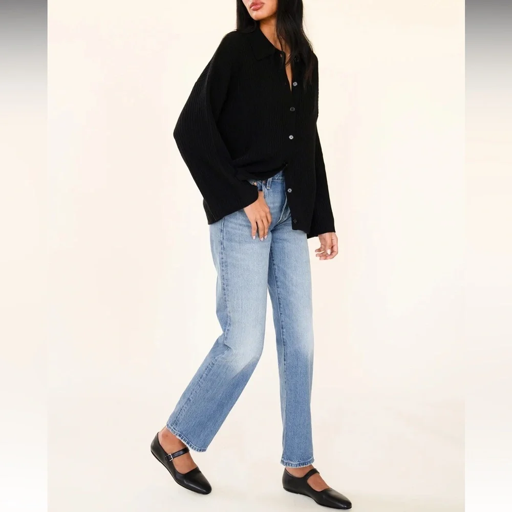Sisterhood Clio Cardigan 100% Merino Wool Minimalist Chic - Picture 2 of 10